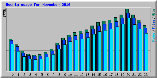 Hourly usage for November 2010